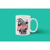 Printed Ceramic Coffee Mug - 1 Pieces, White, 11oz - 11 Oz, 0.44, White