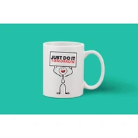 Printed Ceramic Coffee Mug - 1 Pieces, White, 11oz - 11 Oz, 0.44, White