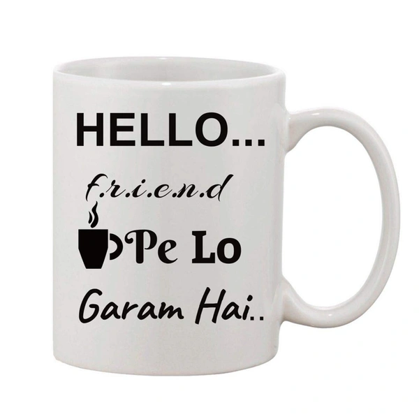 Printed Ceramic Coffee Mug - 1 Pieces, White, 11oz - 11 Oz, 0.44, White