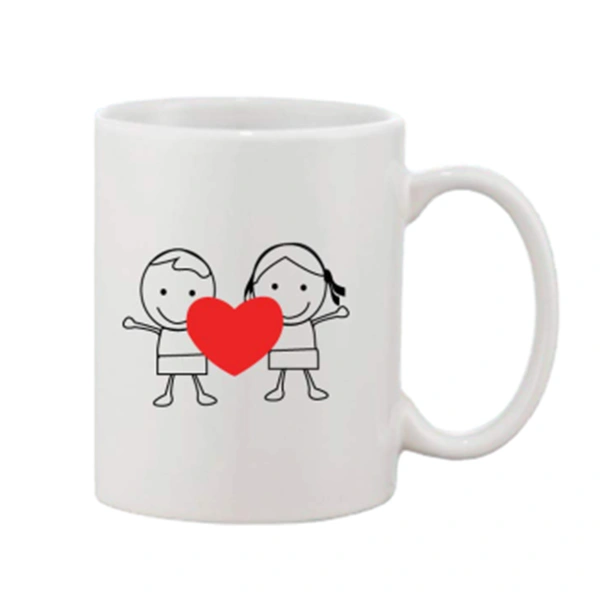 Printed Ceramic Coffee Mug - 1 Pieces, White, 11oz - 11 Oz, 0.44, White