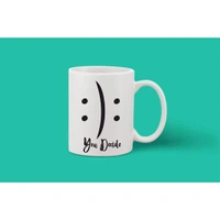 Printed Ceramic Coffee Mug - 1 Pieces, White, 11oz - 11 Oz, 0.44, White