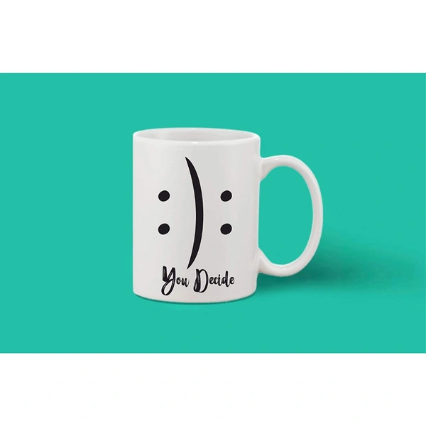 Printed Ceramic Coffee Mug - 1 Pieces, White, 11oz - 11 Oz, 0.44, White