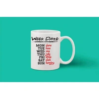 Printed Ceramic Coffee Mug - 1 Pieces, White, 11oz - 11 Oz, 0.44, White