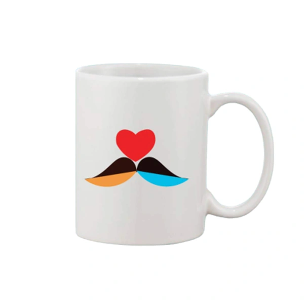 Printed Ceramic Coffee Mug - 1 Pieces, White, 11oz - 11 Oz, 0.44, White