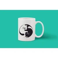 Printed Ceramic Coffee Mug - 1 Pieces, White, 11oz - 11 Oz, 0.44, White