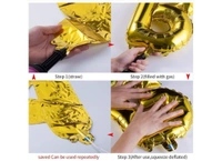 Shopnav Red And Golden Happy Anniversary Decorations Set Of Metallic Balloons (Multicolor) - 0.25, Multicolor