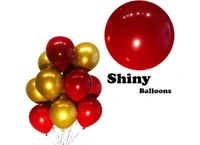 Shopnav Red And Golden Happy Anniversary Decorations Set Of Metallic Balloons (Multicolor) - 0.25, Multicolor
