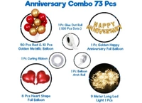 Shopnav Red And Golden Happy Anniversary Decorations Set Of Metallic Balloons (Multicolor) - 0.25, Multicolor