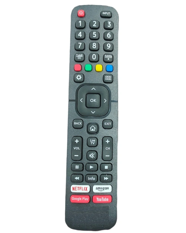Remote with YouTube, Netflix and Prime Video (No Voice), Compatible with Vu Smart TV LCD/LED Remote (Exactly Same Remote will Only Work) - 0.38