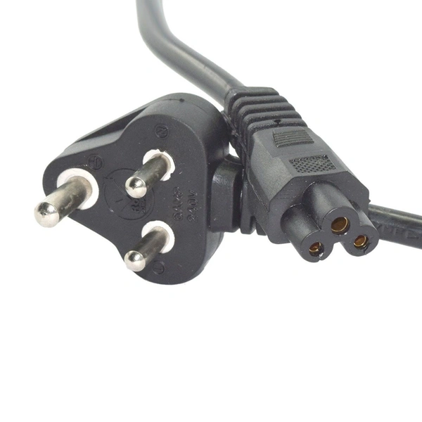 Supreme Quality 1.2 Meter 3Pin Power Cord for Laptop (Black) - 0.25