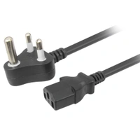 Supreme Quality 1.2 Meter 3Pin Power Cord for Computer Monitor Desktop, Printer, UPS, SMPS, Scanner (Black) - 0.25