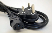 Supreme Quality 1.2 Meter 3Pin Power Cord for Computer Monitor Desktop, Printer, UPS, SMPS, Scanner (Black) - 0.25