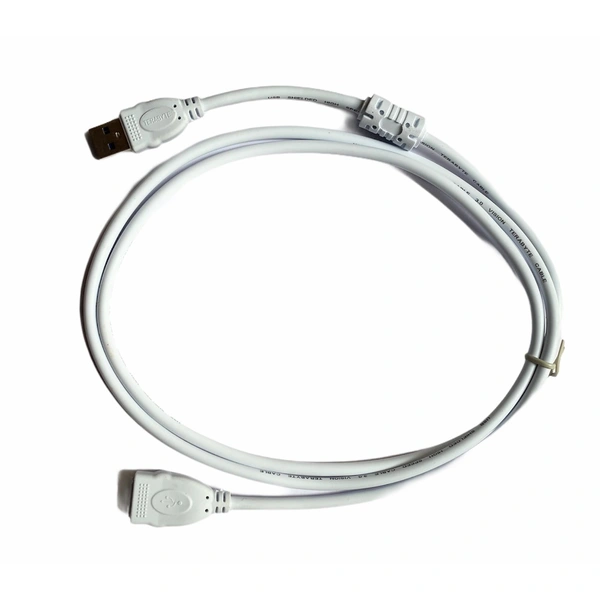 USB Male to Female Extension Cable 1.5 Yards Supports LCD, LED, TV USB Ports Connects Printer, PC, External Hard Drive (White) - 0.25