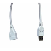 USB Male to Female Extension Cable 1.5 Yards Supports LCD, LED, TV USB Ports Connects Printer, PC, External Hard Drive (White) - 0.25
