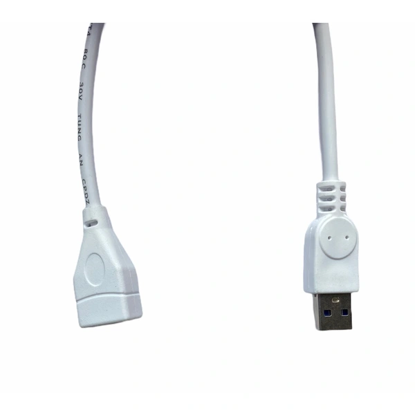 USB Male to Female Extension Cable 1.5 Yards Supports LCD, LED, TV USB Ports Connects Printer, PC, External Hard Drive (White) - 0.25