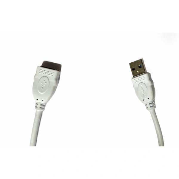 USB Male to Female Extension Cable 1.5 Yards Supports LCD, LED, TV USB Ports Connects Printer, PC, External Hard Drive (White) - 0.25