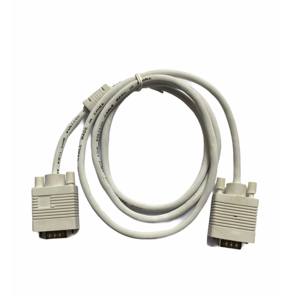 VGA Cable Male to Male 1.5 Yards Supports PC, Monitor, TV, LCD_LED, Plasma, Projector, TFT (White) - 0.25