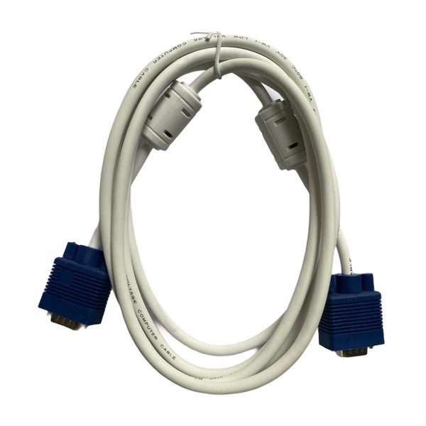 VGA Cable Male to Male 3 Yards Supports PC, Monitor, TV, LCD_LED, Plasma, Projector, TFT (White) - 0.25