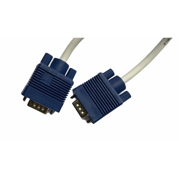 VGA Cable Male to Male 3 Yards Supports PC, Monitor, TV, LCD_LED, Plasma, Projector, TFT (White) - 0.25