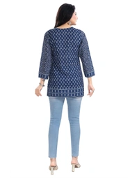 Women's 3/4th Sleeve Summer Cool Tunic Short Top (Blue) - XL, 0.45, Blue