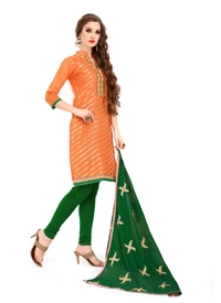 Women's Banarasi Jacquard Unstitched Salwar-Suit Material With Dupatta (Oranage, 2-2.5mtrs) - Black, 0.41, 2-2.5mtrs