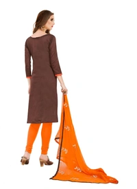 Women's Banarasi Jacquard Unstitched Salwar-Suit Material With Dupatta (Brown, 2 Mtr) - Brown, 0.44, 2 Mtr