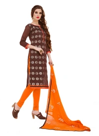 Women's Banarasi Jacquard Unstitched Salwar-Suit Material With Dupatta (Brown, 2 Mtr) - Brown, 0.44, 2 Mtr
