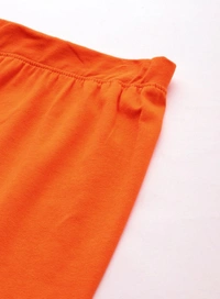 Women's Cotton Leggings (Color:Orange) - Orange, 0.25, XL