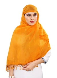 Women's Cotton Silk Strips Printed Dupatta (Musterd Yellow, Length:2-2.4 mtr) - Musterd Yellow, L:2-2.4 mtr, Width:35 Inch