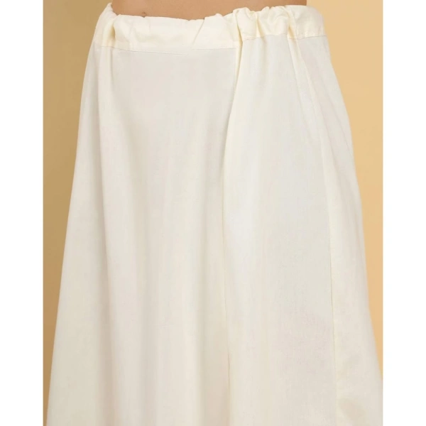 Women's Cotton Solid Free Size Petticoat (Cream) - Cream, 0.35