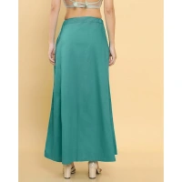 Women's Cotton Solid Free Size Petticoat (Green) - Green, 0.35