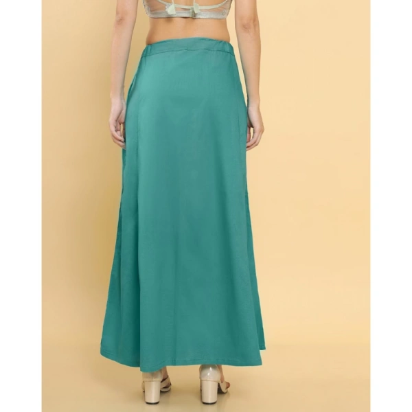 Women's Cotton Solid Free Size Petticoat (Green) - Green, 0.35