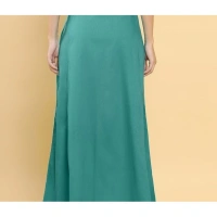 Women's Cotton Solid Free Size Petticoat (Green) - Green, 0.35