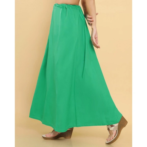 Women's Cotton Solid Free Size Petticoat (Green) - Green, 0.35