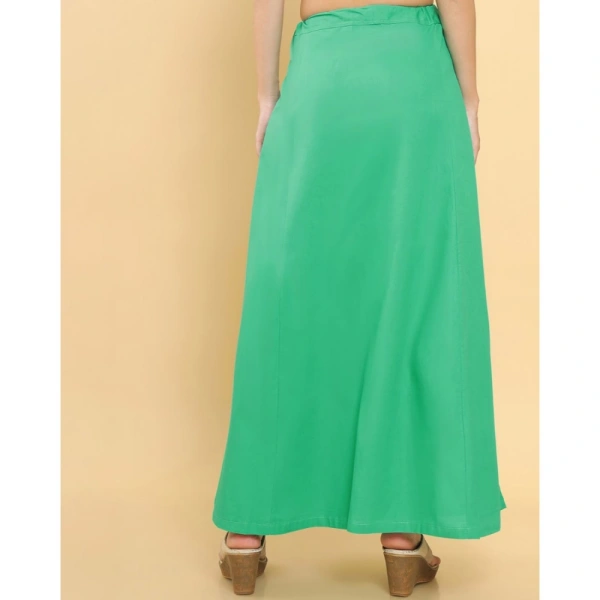 Women's Cotton Solid Free Size Petticoat (Green) - Green, 0.35