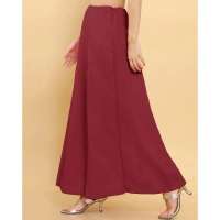 Women's Cotton Solid Free Size Petticoat (Maroon) - Maroon, 0.35