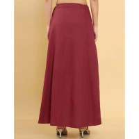 Women's Cotton Solid Free Size Petticoat (Maroon) - Maroon, 0.35