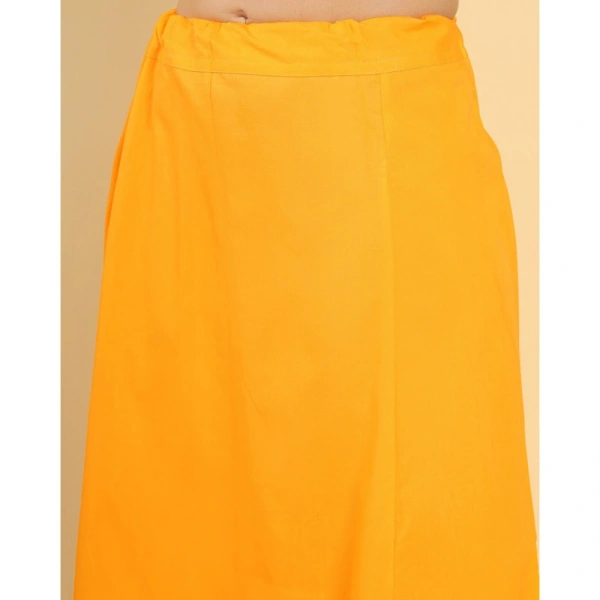 Women's Cotton Solid Free Size Petticoat (Mustard) - Mustard, 0.35