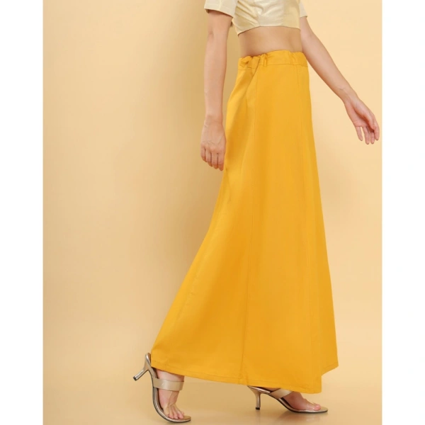 Women's Cotton Solid Free Size Petticoat (Mustard) - Mustard, 0.35