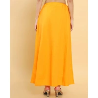 Women's Cotton Solid Free Size Petticoat (Mustard) - Mustard, 0.35