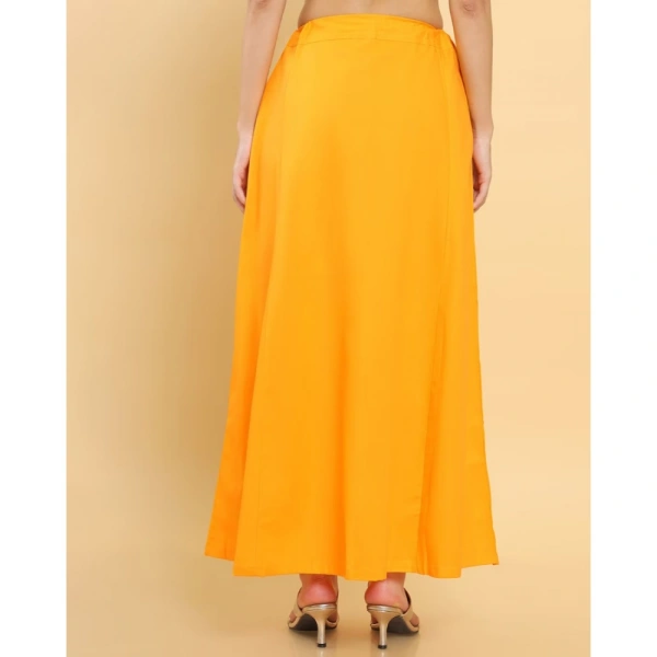 Women's Cotton Solid Free Size Petticoat (Mustard) - Mustard, 0.35