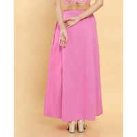 Women's Cotton Solid Free Size Petticoat (Pink) - Pink, 0.35