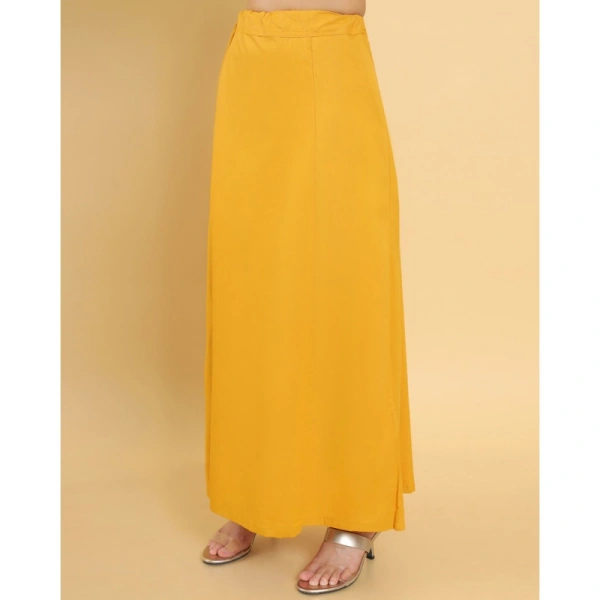 Women's Cotton Solid Free Size Petticoat (Yellow) - Yellow, 0.35