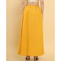 Women's Cotton Solid Free Size Petticoat (Yellow) - Yellow, 0.35