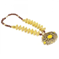 Shopnav shopnav's Women's Designer Yellow and Golden Beads Necklace (Color: Yellow) - Yellow, Beads
