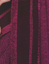Womens Georgette Digital Printed Saree (Purple, 6.25 Mtr) - Purple, 0.35