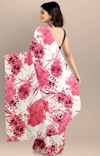 Women's Joya Silk Saree with Blouse (Pink, 5-6 Mtrs) - Pink, 0.45