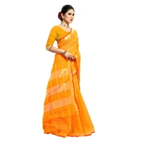 Women's Kota Doria Cotton Checked Saree With Blouse (Yellow, 5-6 Mtrs) - Yellow, 0.45