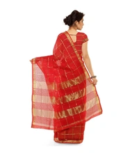 Women's Kota Doria Cotton Saree With Blouse (Red,6-3 Mtrs) - Red, 0.4