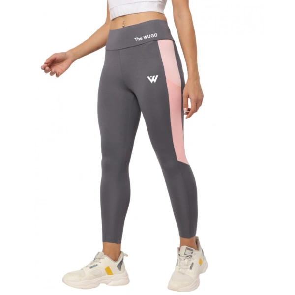 Women's Polyster Solid Sport Leggings (Grey) - Grey, 0.35, XS